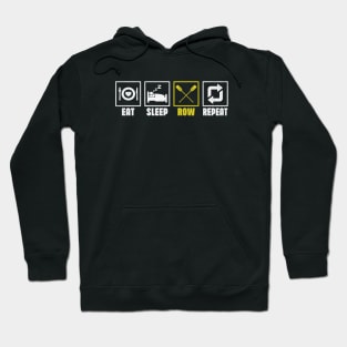 Eat Sleep Row Repeat - Rowing Rower Crew Funny Hoodie